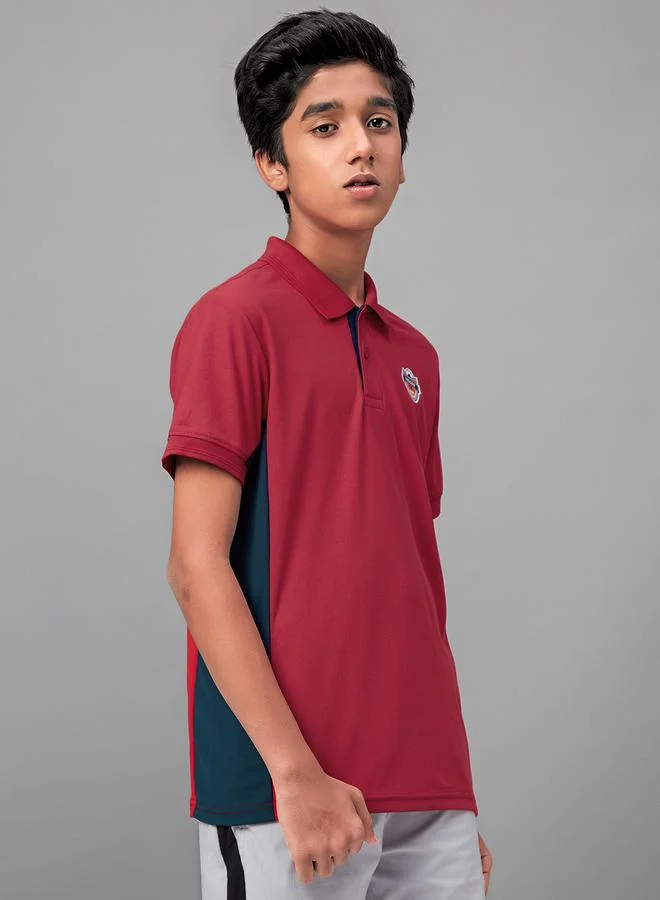 Technosport Color Block Pique Polo T-Shirt by Styli