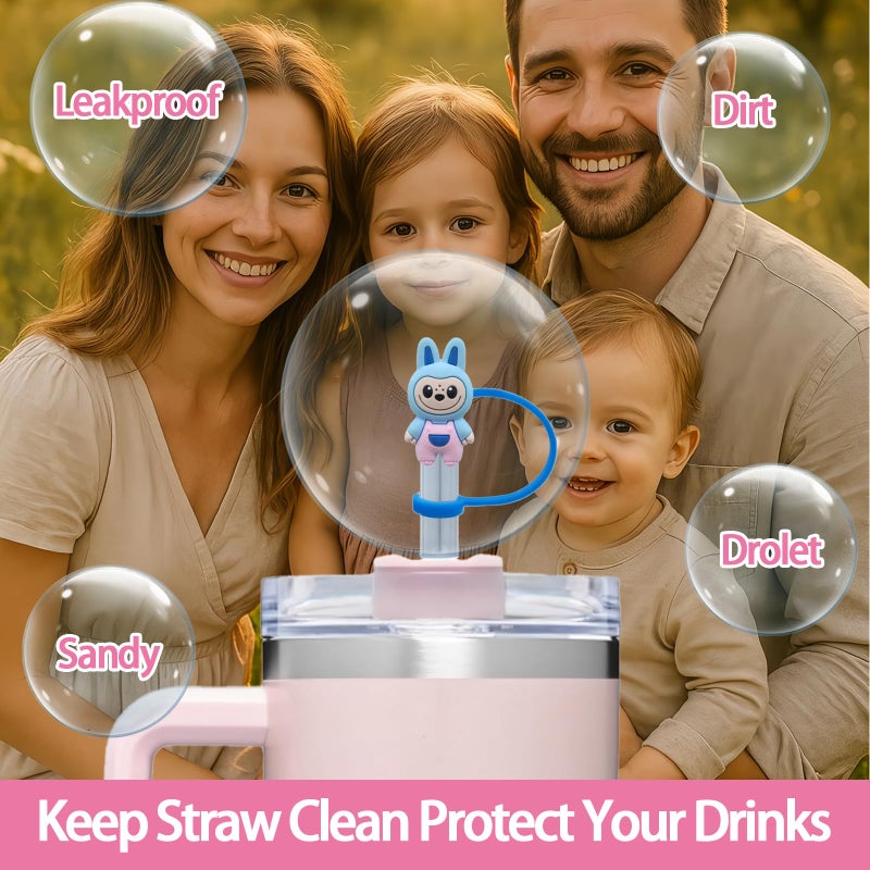 ZERCEJC 6PCS Straw Cover Cap for Stanley Cupï¼ŒReusable Straw Toppers Compatible with Stanley 30&40 Oz Tumblerï¼ŒSilicone 10mm Cover for Cup Accessories - Image 4