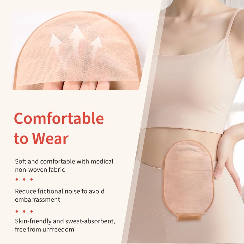 DERAYMI 30 Pack Colostomy Bags, One Piece Ostomy Supplies with Closure for Ileostomy Colostomy Urostomy Stoma Care, Cut-to-Fit Drainable Pouches, 64 mm Max - Image 5