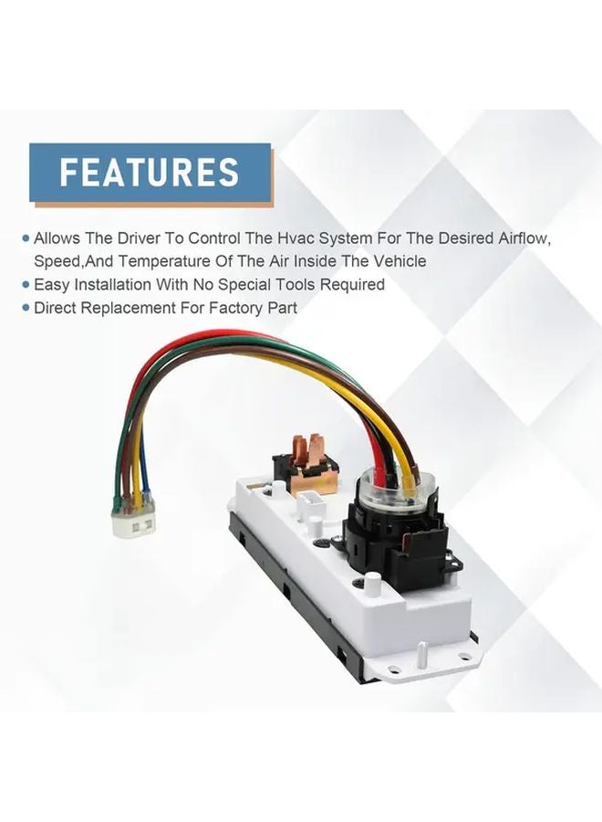 Jeep Wrangler TJ HVAC Control Panel with Blower Motor Switch Model 55037473AB 1999 2004 - Image 3