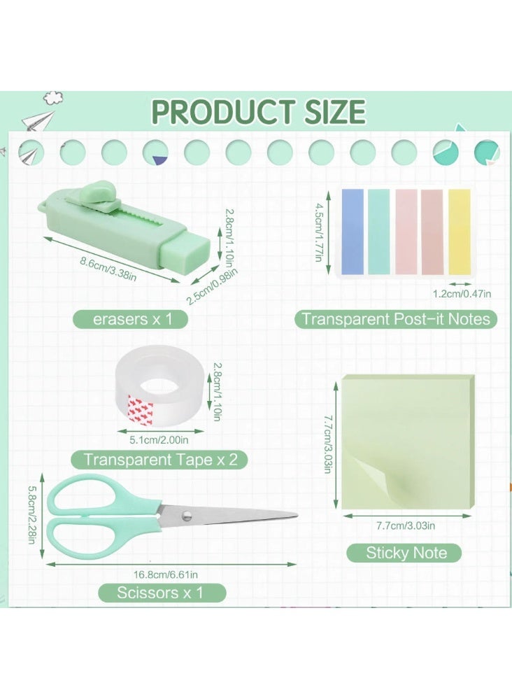 Mordely 13-in-1 Teal Office Supplies Set & Desk Organizer Kit, Premium Stapler, Tape Dispenser, 1000 Staples, Scissors, Paper/Binder Clips, Ruler, Tabs, Stationery Starter Pack - Image 4