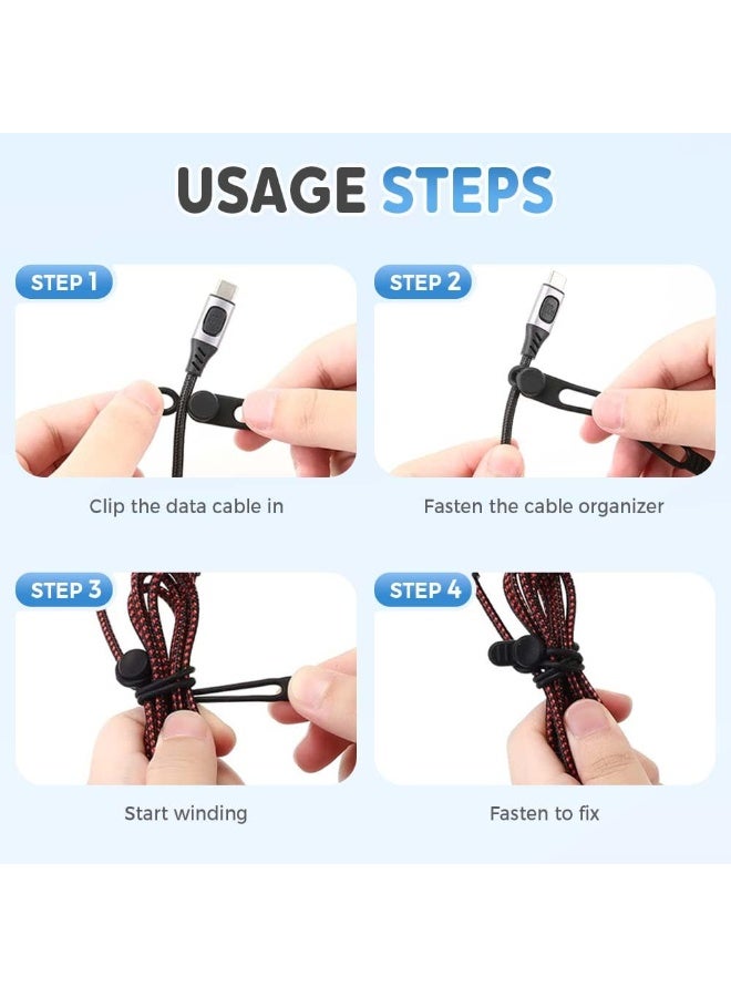 Cord Cable Organizer,2026 Upgrade Silicone Cable Ties,Cable Management Headphone Organizers,Reusable Cord Management Wire Organizers for Cords,Home Office Travel Gadgets (Colorful-10PC) - Image 5