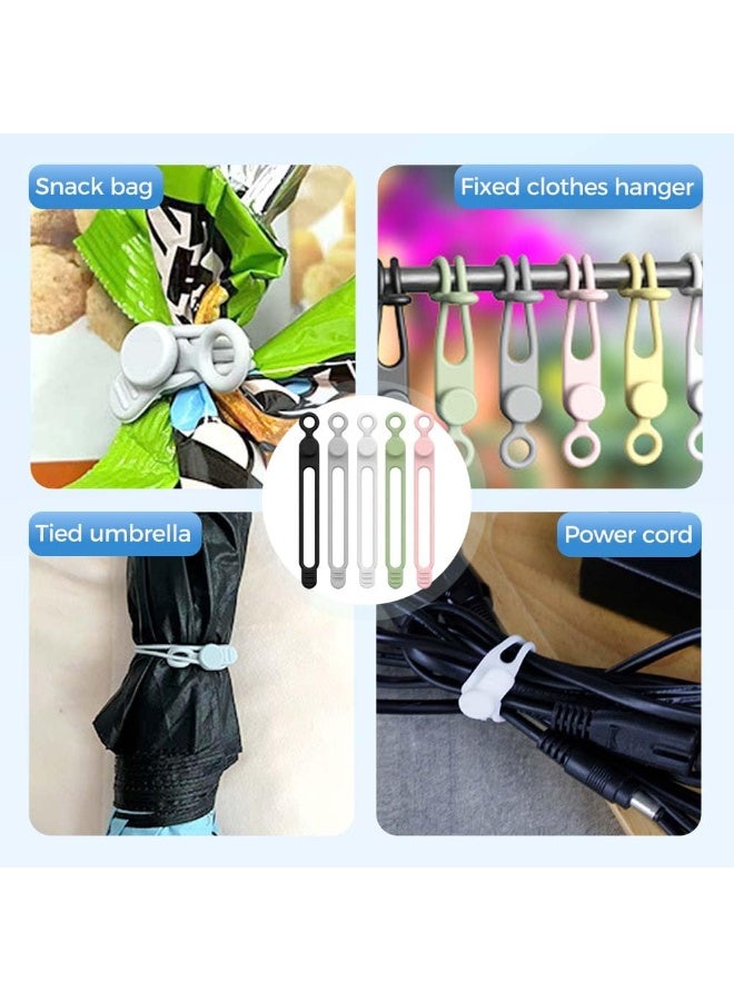 Cord Cable Organizer,2026 Upgrade Silicone Cable Ties,Cable Management Headphone Organizers,Reusable Cord Management Wire Organizers for Cords,Home Office Travel Gadgets (Colorful-10PC) - Image 4