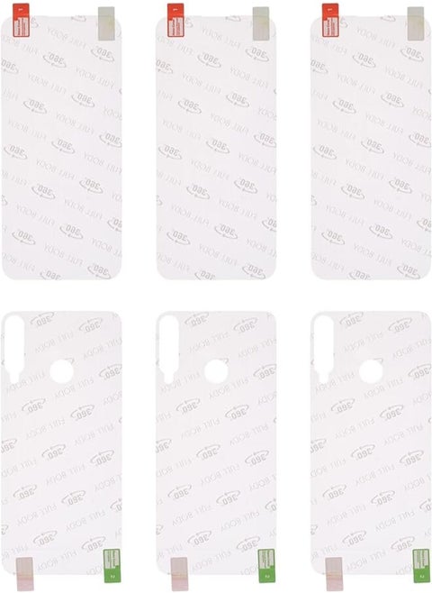 Generic Gelatin 3D Front And Back Full Cover Screen Protection With Anti Scratch Layer And High Transparency For Huawei Y7 Prime (2020) 6.26" 0.2 MM Set Of 3 Pieces - Clear