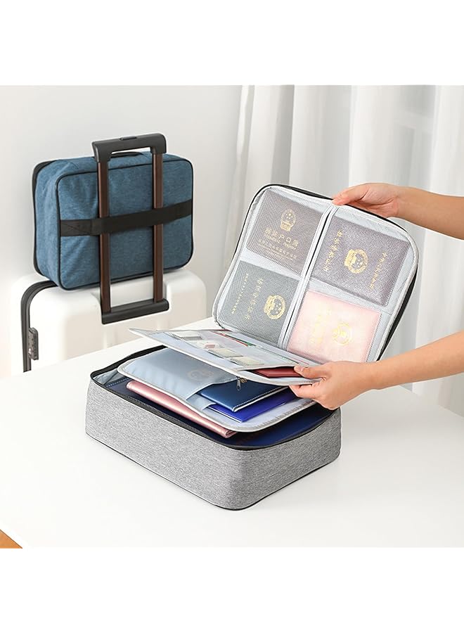 erorex File Organizer Bag Waterproof Oxa4 Size 5 Layer Credential Bag File Pocket With Safe Code Lock Travel Bag With Separators Grey - Image 2