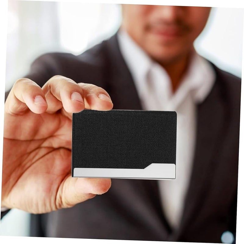 Stainless Steel Business Card Holder Portable Modern Card Box Chic Design - Image 3