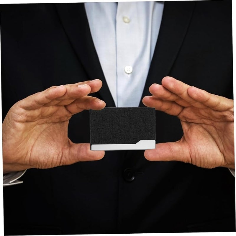 Stainless Steel Business Card Holder Portable Modern Card Box Chic Design - Image 4