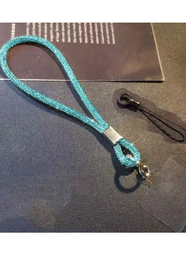 Generic Lanyard, Phone Strap, Adjustable Phone Lanyard with glittering string, Phone Wrist Strap for Airpods, Phone case, Camera Wrist Strap, Blue 