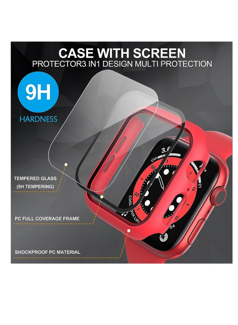 2in1 Silicone Watch Band & Protective Case With Tempered Glass Size 41 MM For Apple4/5/6 - Image 2