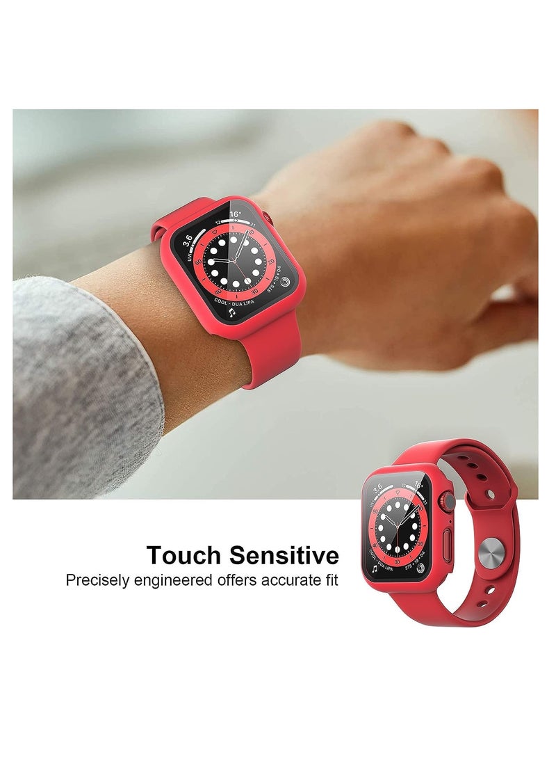 2in1 Silicone Watch Band & Protective Case With Tempered Glass Size 41 MM For Apple4/5/6 - Image 3