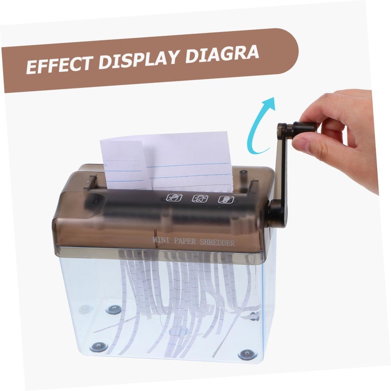 Ipetboom Mini Portable Manual Paper Shredder Lightweight Desktop Hand Crank Document Cutting Machine for Home Office Use Black - Image 4