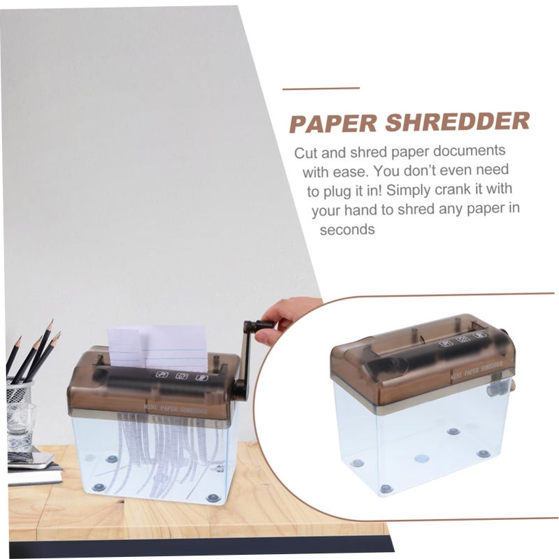 Ipetboom Mini Portable Manual Paper Shredder Lightweight Desktop Hand Crank Document Cutting Machine for Home Office Use Black - Image 5