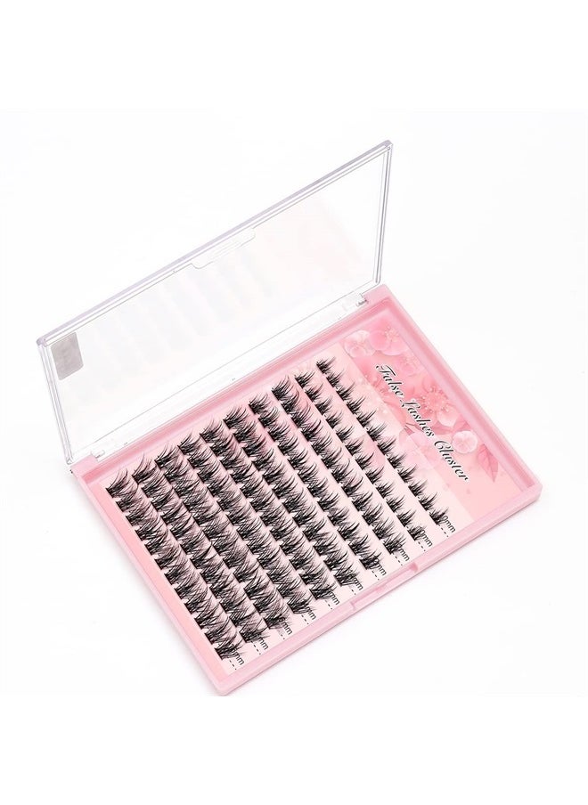 Bodermincer 10-12-14-16mm Mix/14-16-18mm Mix D Curl DIY Clusters Eyelash Extension Dovetail Segmented Lashes 120 Volume Natural Segmented Eyelashes Bundles at Home (10-12-14-16mm Mix)  - Image 2