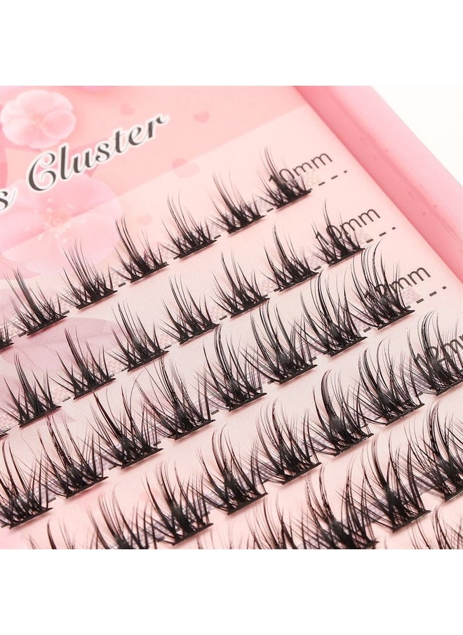 Bodermincer 10-12-14-16mm Mix/14-16-18mm Mix D Curl DIY Clusters Eyelash Extension Dovetail Segmented Lashes 120 Volume Natural Segmented Eyelashes Bundles at Home (10-12-14-16mm Mix)  - Image 4
