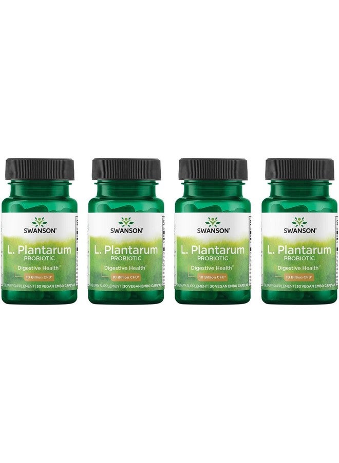 Swanson L. Plantarum - Digestive Supplement Promoting Gastrointestinal Balance & Bowel Regularity - Natural Formula to Help Reduce Bloating - (30 Veggie Capsules) (4 Pack)