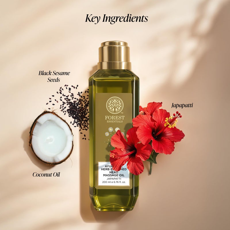 Forest Essentials Ayurvedic Herb Enriched Head Massage Oil Japapatti - 200ml - Image 4