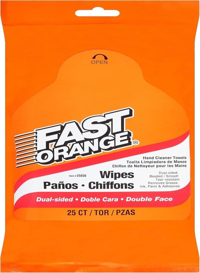 Permatex 1 Pack 25052 Fast Orange Hand Cleaner Wipe, 12 Count