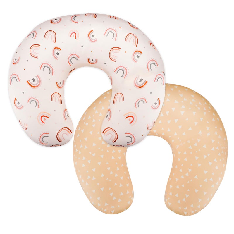 ديليمي Nursing Pillow Cover, Soft Stretchy Nursing Covers for Breastfeeding Pillows, 1 Pack Reversible Removable Slipover for Baby Boy and Girls, Rainbow - Image 1