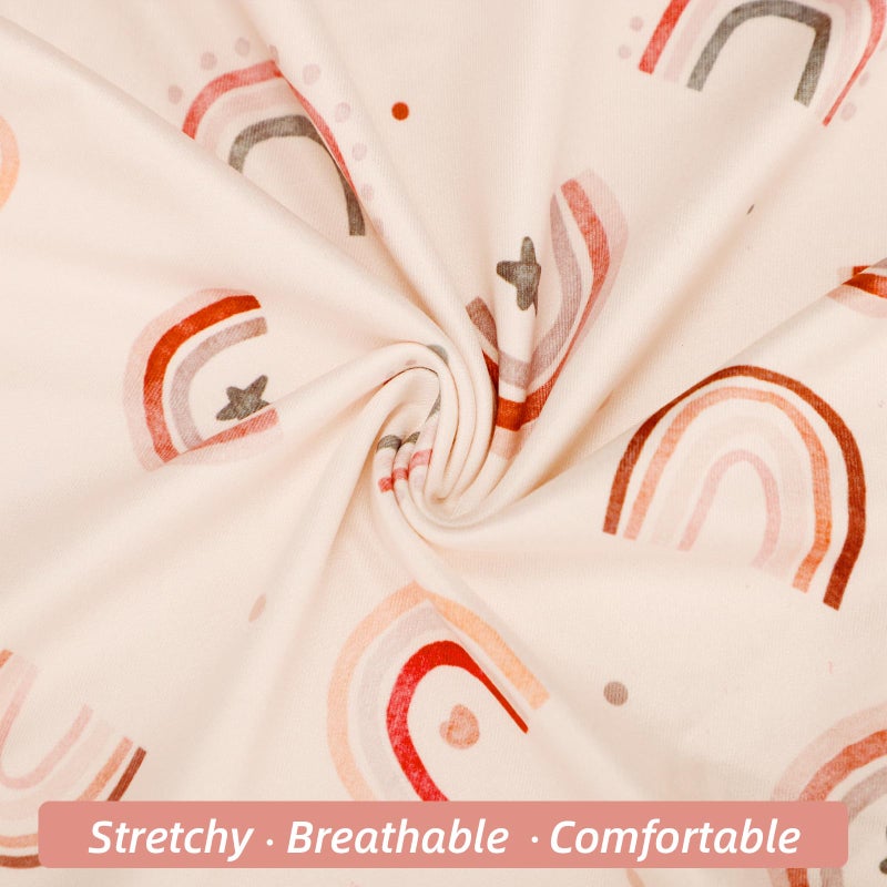 ديليمي Nursing Pillow Cover, Soft Stretchy Nursing Covers for Breastfeeding Pillows, 1 Pack Reversible Removable Slipover for Baby Boy and Girls, Rainbow - Image 2