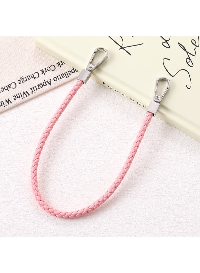 NIBEMINENT Phone Charm/ Chain Strap for Women Girls, Braided Leather Rope Cell Phone Case Lanyard Wrist Strap，K1852/Pink - Image 1