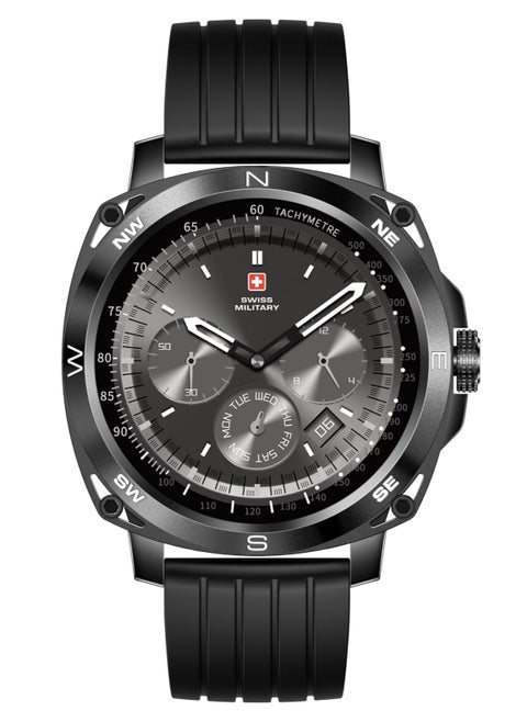 Dom 4 Smartwatch - 1.43 Inch Amoled, Call Features, Multi Language, Heart Rate/BP/Oxygen Level Monitoring, Wireless Charging, 5-7 Days Battery Life,IP67, Compatibility: iOS/Android- Black