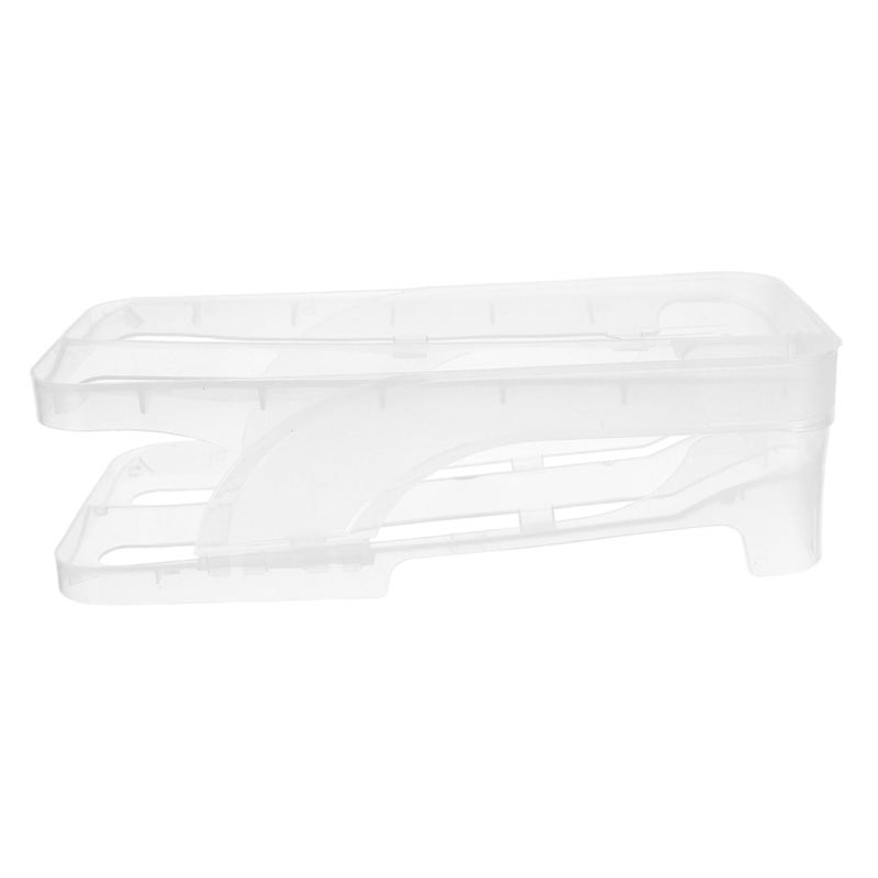 Double Layer Automatic Rolling Egg Dispenser Refrigerator Organizer Transparent Space Saving - Image 2