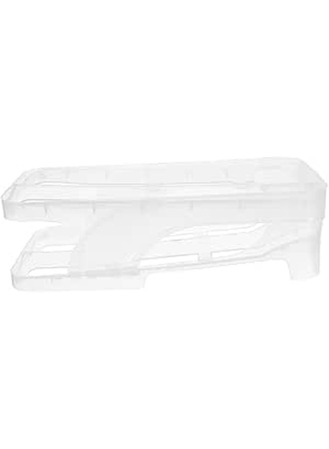 Double Layer Automatic Rolling Egg Dispenser Refrigerator Organizer Transparent Space Saving - Image 1