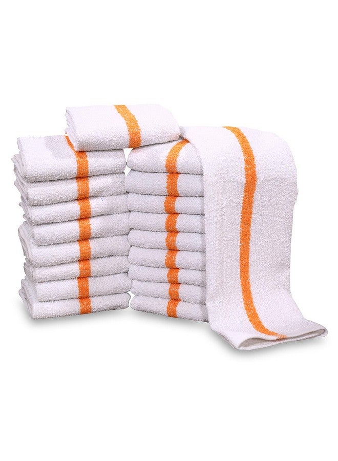 GOLD TEXTILES New Cotton Blend White Restaurant Bar Mops Kitchen Towels (36, Gold Stripe) - Image 5