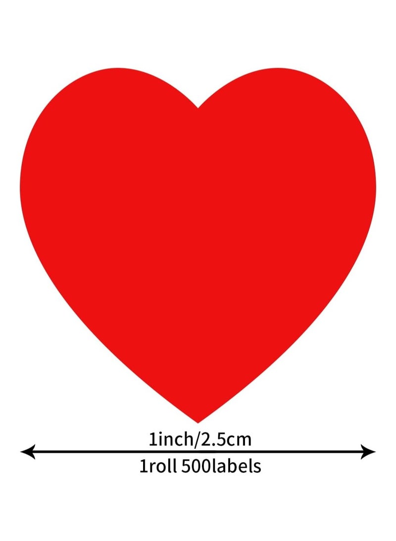 قوس قزح أورينبو ملصقات على شكل قلب مقاس 2.5 سم لعيد الحب، ملصقات مقاومة للماء وقابلة للإزالة للحرف اليدوية والصناديق وعلامات الهدايا وحقائب الزفاف 500 قطعة - Image 2