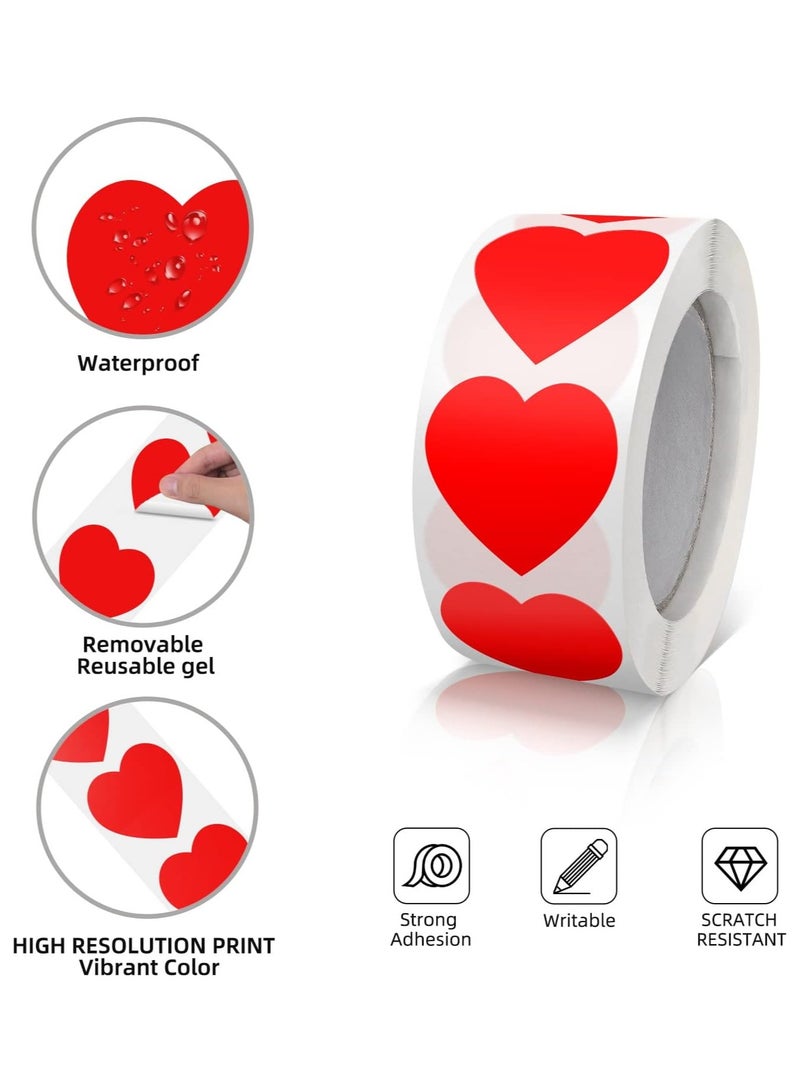 قوس قزح أورينبو ملصقات على شكل قلب مقاس 2.5 سم لعيد الحب، ملصقات مقاومة للماء وقابلة للإزالة للحرف اليدوية والصناديق وعلامات الهدايا وحقائب الزفاف 500 قطعة - Image 4