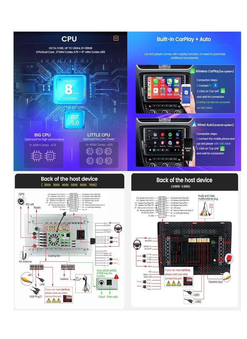 Generic - Android 12 System for Honda Civic 2021 2022 2023 Car Stereo with 4G FM AM Bluetooth SWC Car-Play Android Auto GPS Navigation Touch Screen Upgrade Car Radio Multimedia Player ( 8core 4-64 GB) - Image 1