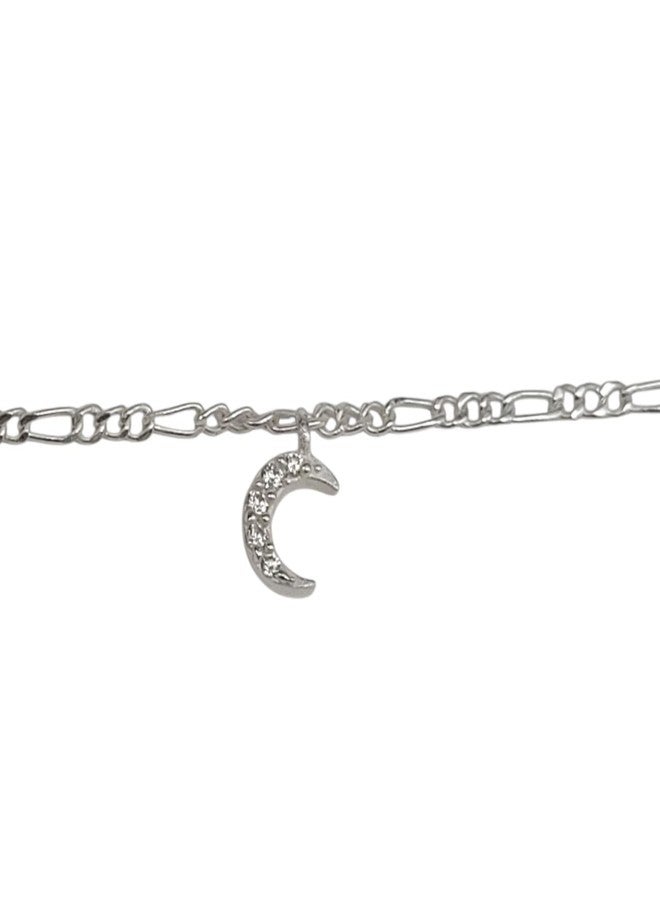 LBV 925 Sterling Silver Moon Charm Anklet for Baby Girls 0-5 Years | Adjustable Chain with Lobster Clasp for Babies and Toddlers - Image 5