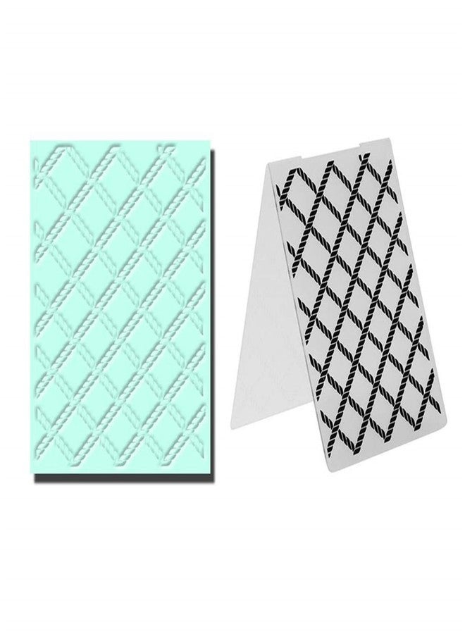 Arbuya Diamond Grid Plaid Plastic Embossing Folder for Scrapbook DIY Album Card Tool Plastic Template (Diamond Pattern) - Image 1