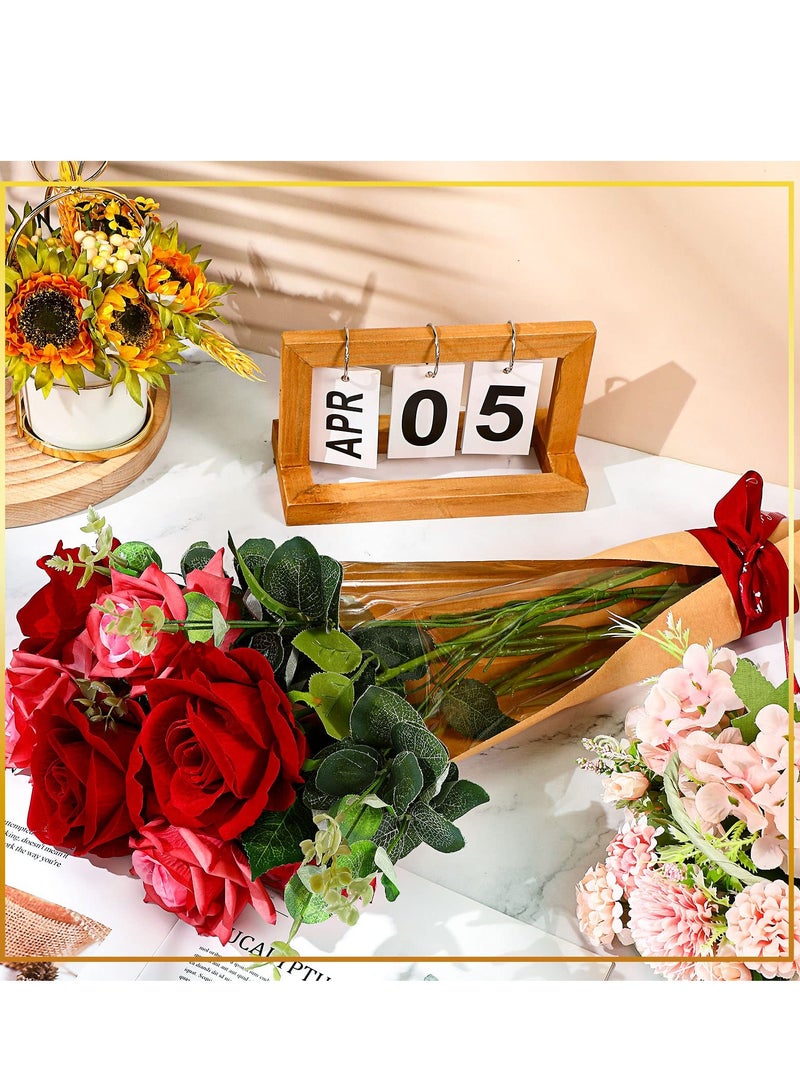 Excefore ورق تغليف باقة الزهور، 50 قطعة أكمام زهور الورد بالجملة، أكياس زهور لحفلات الزفاف، حفلات الاستحمام، التخرج، الذكرى السنوية، عيد الميلاد، عيد الأم (63x 22 سم) - Image 5