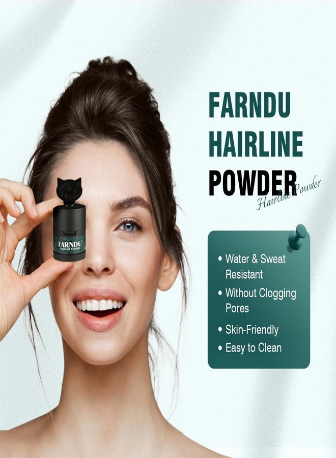 Farndu Hairline Powder 12g, Instantly Hair Root Touch Up, Hair Color Powder, Bald Spots Hair Color Concealer for Women & Men, 24-Hour Stain-Proof, Includes 2 Refills, for Thinning Hair, Dark Brown - Image 4