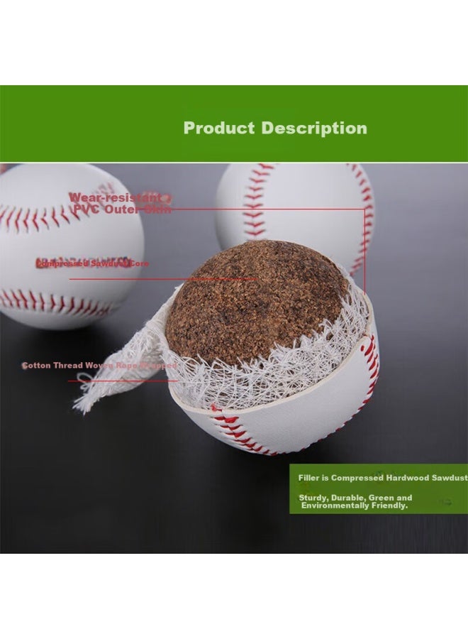Invui 9-inch Hard Baseball Training Ball Solid Soft Filling Hitting Ball Youth Children Adult Baseball 4-pack - Image 3