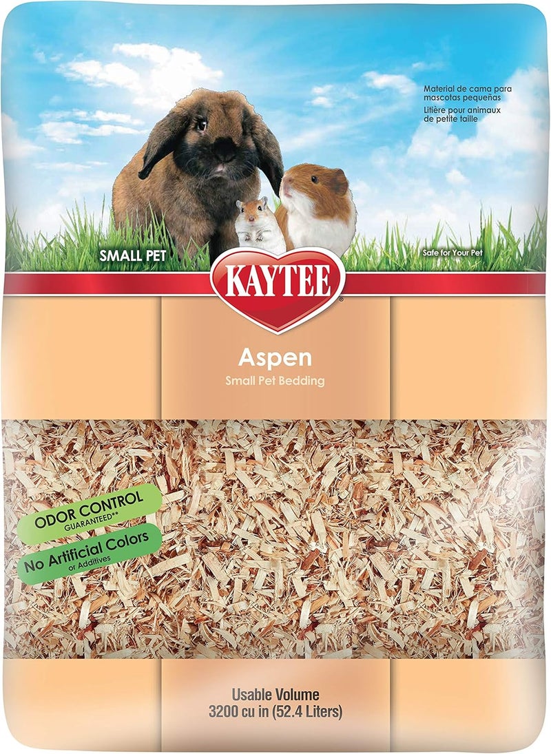 Kaytee فرشة حيوانات أليفة صغيرة من أسبن لخنازير غينيا والأرانب والهامستر والجربيل والشيشيلة، 52.4 لتر - Image 1