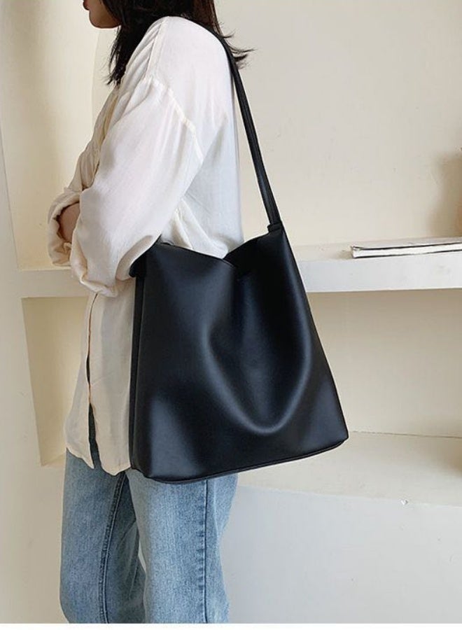 SHABILI Women's Large Capacity Tote Bag, Ladies PU Leather Handbag Shopping Bag Clutch Bag, Daily Commuting Shoulder Bag Side Bag Carry Bag Satchel Bags College Bag for Girls and College Students  - Image 2