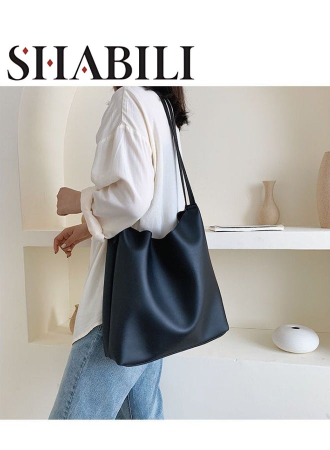 SHABILI Women's Large Capacity Tote Bag, Ladies PU Leather Handbag Shopping Bag Clutch Bag, Daily Commuting Shoulder Bag Side Bag Carry Bag Satchel Bags College Bag for Girls and College Students  - Image 1