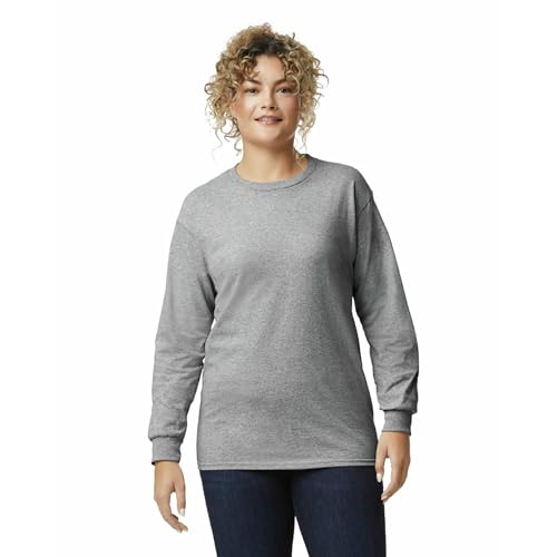 Gildan Mens Ultra Cotton Long Sleeve TShirt Style G2400 Multipack Sport Grey 2Pack Large - Image 3