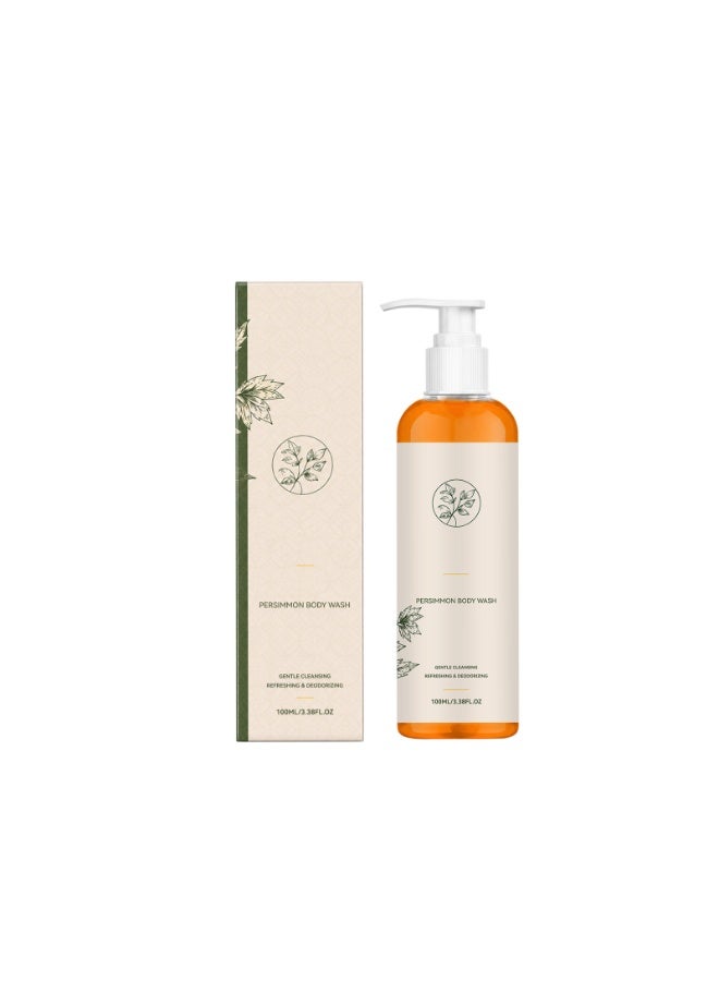 Persimmon Body Wash,Deodorizing Persimmon Body Wash for Old People Smell, Natural Deodorizing Body Cleanser with Persimmon & Aloe Vera Extracts, Deep Cleansing Body for All Skin Types,100ML - Image 1