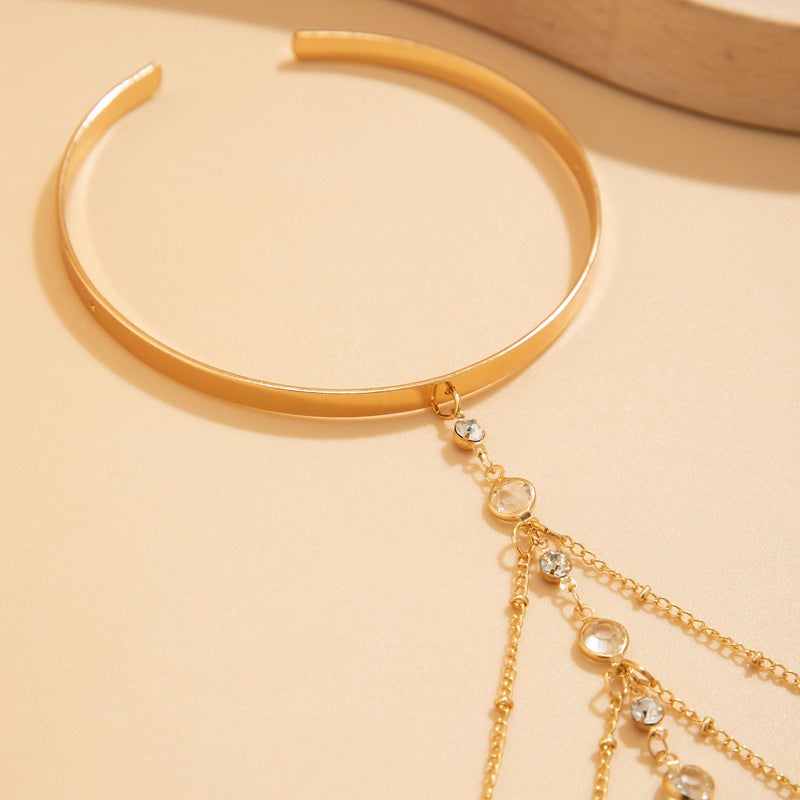 Frodete Gold Arm Cuff Upper Arm Jewelry Chunky Cuff Tassel Bracelet for Women Trendy Jewelry Gifts - Image 5