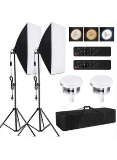 Studio Photography Light kit Softbox Lighting Set with 85W 2800K-5700K Bi-Color Temperature LED Light * 2 + 50x70cm Softbox * 2 + 2M Light Stand * 2 + Remote Control * 2 + Carry Bag * 1