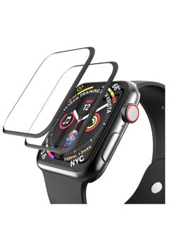 HEXABEX 2pc Pack Apple Watch SE 40mm Screen Protector, Full Cover 3D Screen Protector for Apple Watch SE/6/5/4 40MM Black/Clear  - Image 2