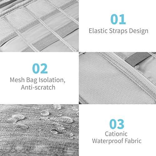 Lcsmaokin Electronics Organizer Travel Case,Electronic Accessories Storage Bag,Portable Waterproof Cable Organizer Bag,Travel Cord Organizer Bag for Small Charging Cord Storage,Cables,SD Card (Grey) - Image 4