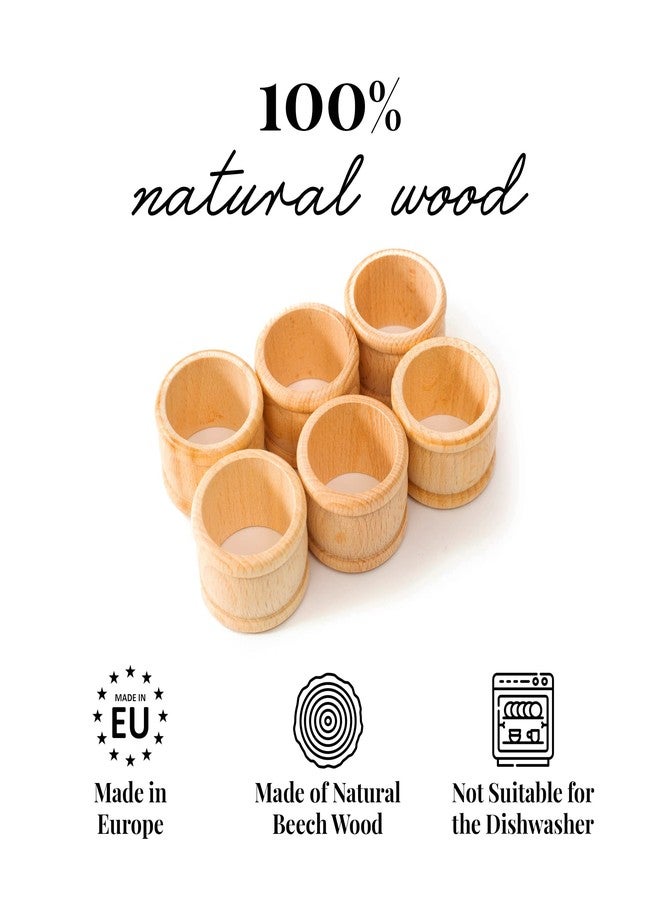 tuuli Kitchen - Wooden Napkin Rings, 6-Piece Napkin Holders for Table Decoration, Wooden Ring Set for Cloth, Linen and Paper Table Napkins, 1.69 x 1.26 inches - Image 3