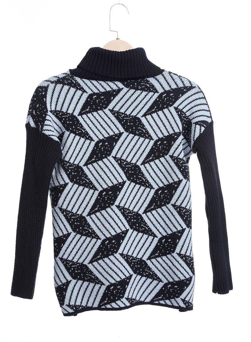 Caesar Girls Wool Pullover With Mutlicolour Design  - Image 2