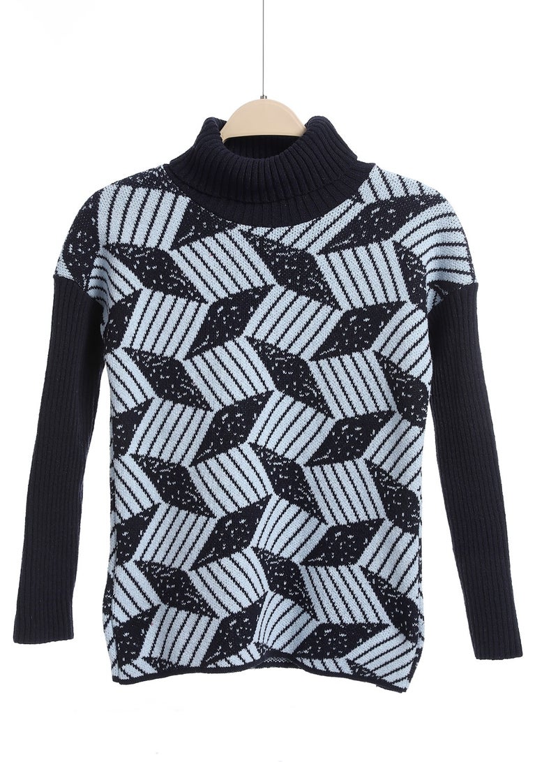 Caesar Girls Wool Pullover With Mutlicolour Design  - Image 1