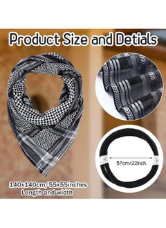 Generic Men Headscarf with Aqel Rope, Arab Keffiyeh Shemagh Turban,Desert Keffiyeh Casual Headwear Scarf Neck Wrap Head Cover Turban Cap  - Image 2