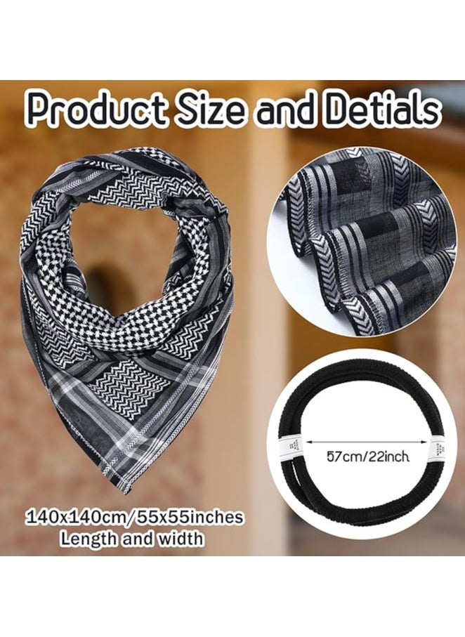 Generic - Men Headscarf with Aqel Rope, Arab Keffiyeh Shemagh Turban,Desert Keffiyeh Casual Headwear Scarf Neck Wrap Head Cover Turban Cap - Image 1
